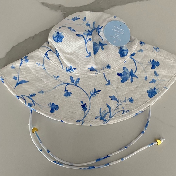 Hill House Accessories - Hill House Home The Sun Hat Blue Botanical Cotton Canvas